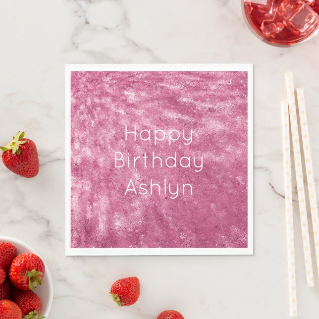 Guardanapo De Papel Glitzy Sparkle Pink Birthday (Insitu)