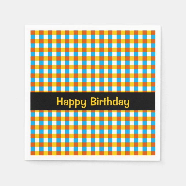 Guardanapo De Papel Globe Check Birthday Paper napkin (Frente)