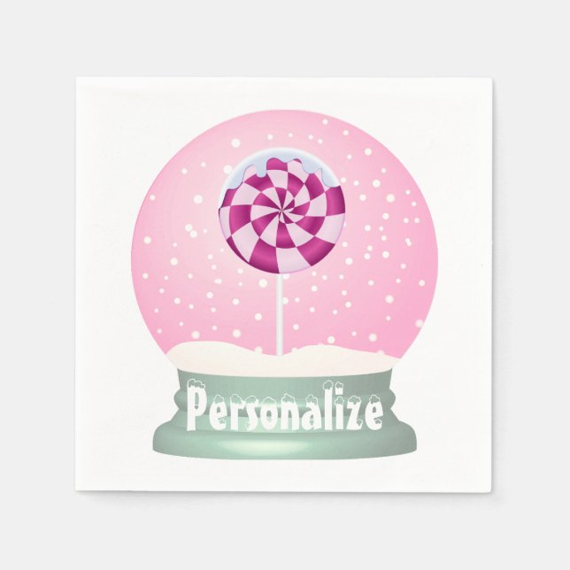 Guardanapo De Papel Globe de neve fofinha e giro inverno (Frente)