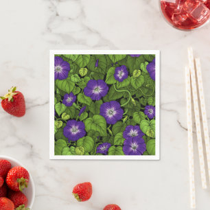 Guardanapo De Papel Glória da manhã em roxo e verde
