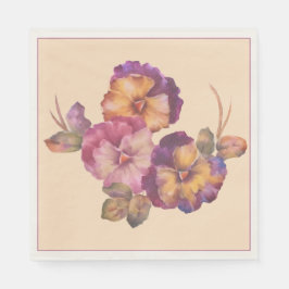Guardanapo De Papel Glorioso Pansies Watercolor Napkins