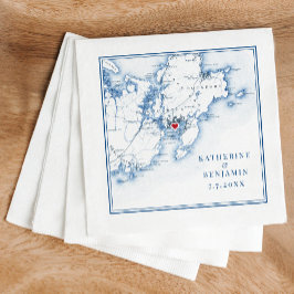 Guardanapo De Papel Gloucester Massachusetts Map Marinho Elegante Casa
