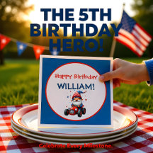 Gnome Patriótico Carro Vermelho Aniversário de 5 a