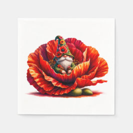 Guardanapo De Papel Gnomo do Jardim de Aquarela Whimsic