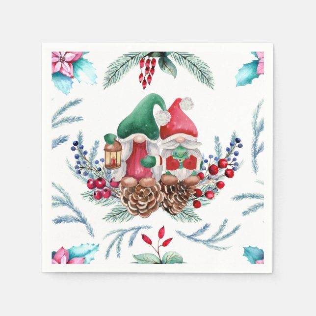 Guardanapo De Papel Gnomos em Cone (Frente)