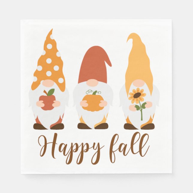 Guardanapo De Papel Gnomos Feliz Queda (Frente)