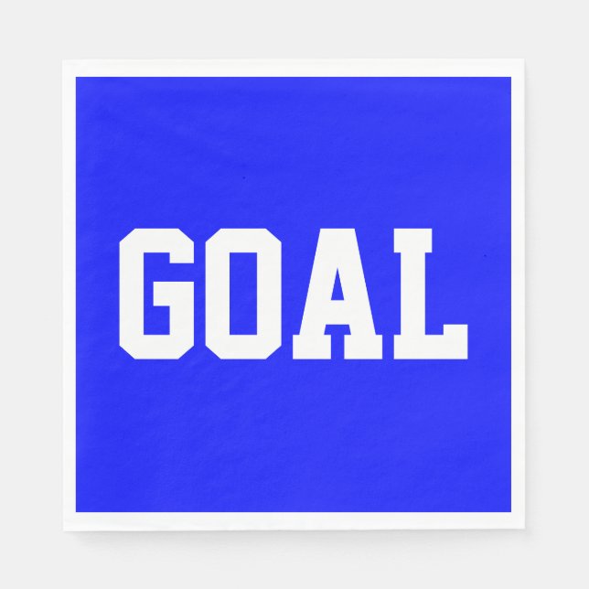 Guardanapo De Papel GOAL Texto Atlético Branco Sobre Azul Real Brilhan (Frente)