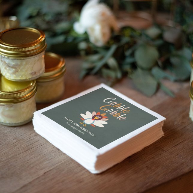 Guardanapo De Papel Gobble Gobble, Partido de Ação de Graças Napkins (Criador carregado)