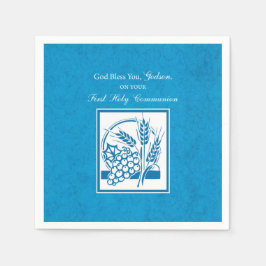 Guardanapo De Papel Godson First Communion, Trigo, Uva Azul
