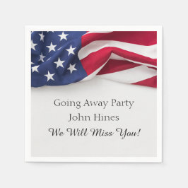 Guardanapo De Papel Going Away Party USA Flag Military Send Off