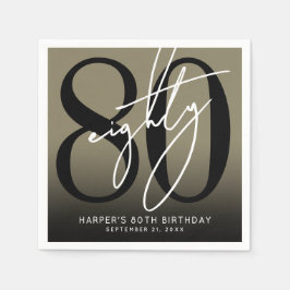 Guardanapo De Papel Gold 80th Birthday Party