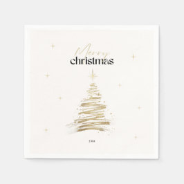 Guardanapo De Papel Gold Minimalist Merry Christmas Holiday