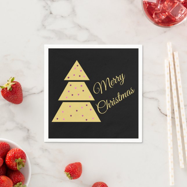 Guardanapo De Papel Golden Christmas Tree Paper Napkins (Insitu)