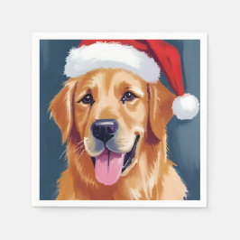 Guardanapo De Papel Golden Retriever Alegre | Cachorro de Chapéu de Pa