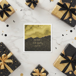 Guardanapo De Papel Golden Yellow Gold Glitter Abstract Watercolor