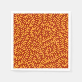 Guardanapo De Papel Golden Yellow Leafy Vine Pattern 