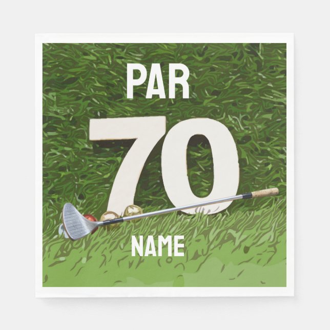 Guardanapo De Papel Golf 70 Birthday Par setenta para golfe (Frente)