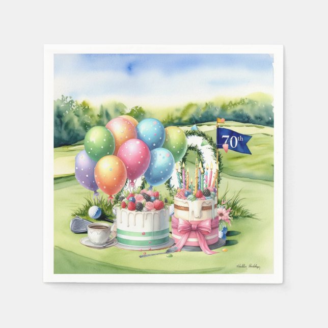 Guardanapo De Papel Golf 70th Birthday for golfer  (Frente)