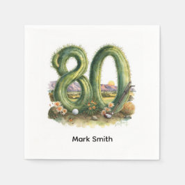 Guardanapo De Papel Golf 80th Birthday with golf ball  Arizona golfer