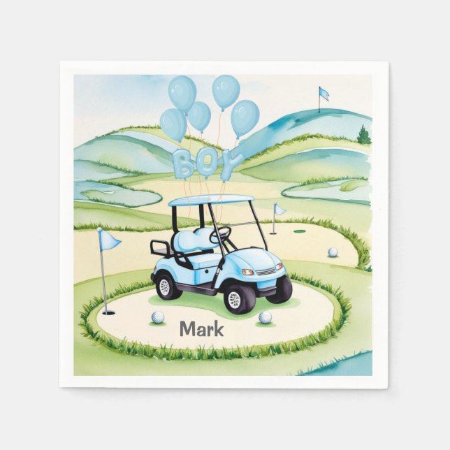 Guardanapo De Papel Golf Baby Boy Blue Themed (Frente)
