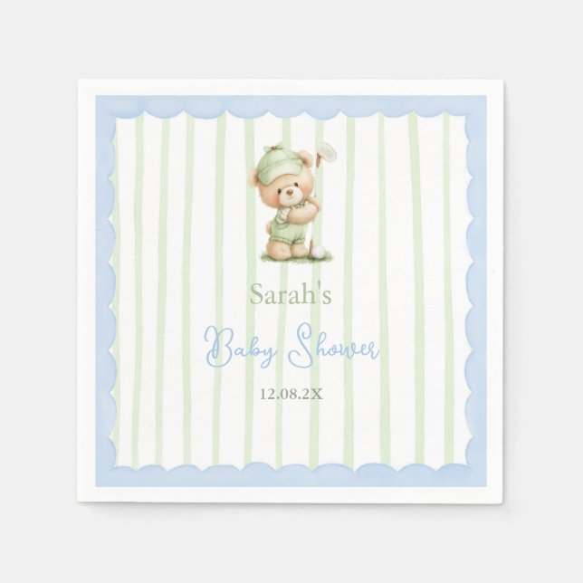 Guardanapo De Papel Golf Baby Shower Napkins (Frente)