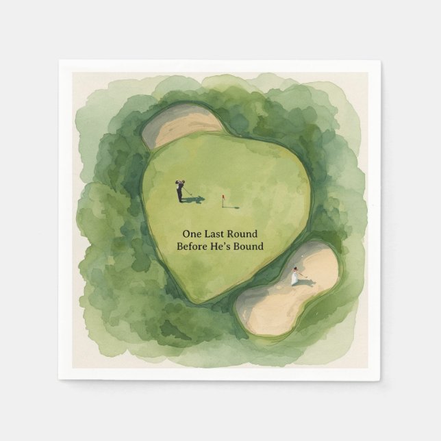 Guardanapo De Papel Golf Bachelor party golfer on course (Frente)