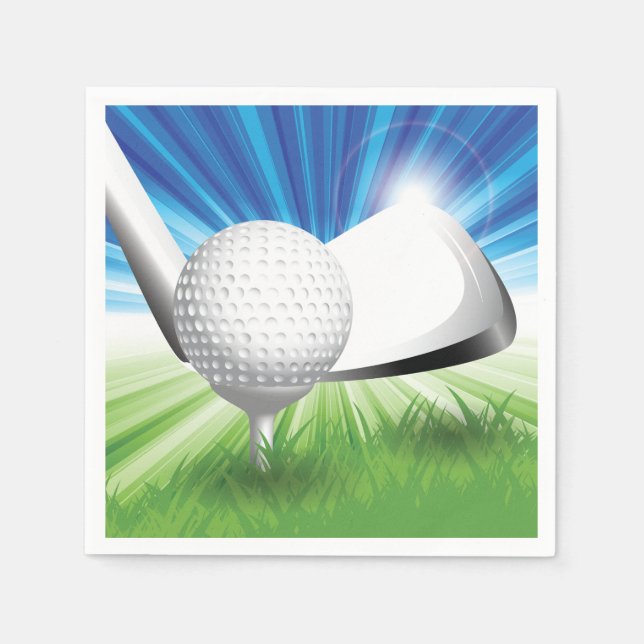 Guardanapo De Papel Golf Ball and Tee Paper Napkins (Frente)