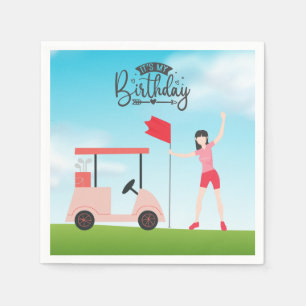 Guardanapo De Papel Golf É minha mulher de aniversário golfista verde