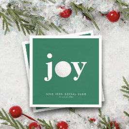 Guardanapo De Papel Golf Holiday Joy Personalized Name Typography