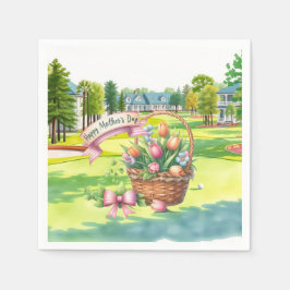 Guardanapo De Papel Golf Mother's Day  flower basket 