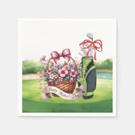 Guardanapo De Papel Golf Mother's Day  flower basket 