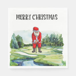 Guardanapo De Papel Golf Papai Noel joga golfe no Natal