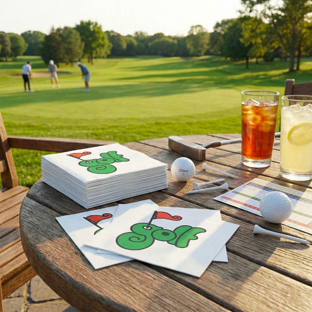 Guardanapo De Papel Golf Wang Verde Vibrante e Vermelho (Criador carregado)