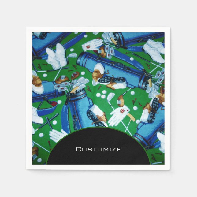 Guardanapo De Papel Golfe Azul e Verde (Frente)
