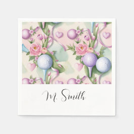 Guardanapo De Papel Golfe em temas cor-de-rosa com flores para Dia de