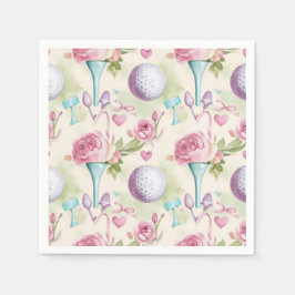 Guardanapo De Papel Golfe em temas cor-de-rosa com flores para Dia de