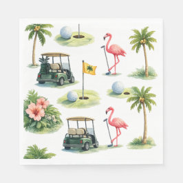 Guardanapo De Papel Golfe Flórida temático com flamingo