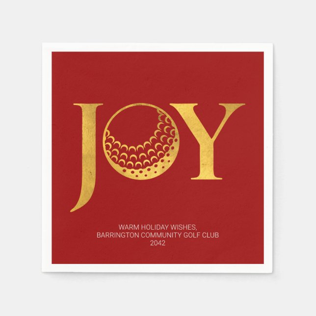 Guardanapo De Papel Golfe Joy Peace Red Christmas (Frente)