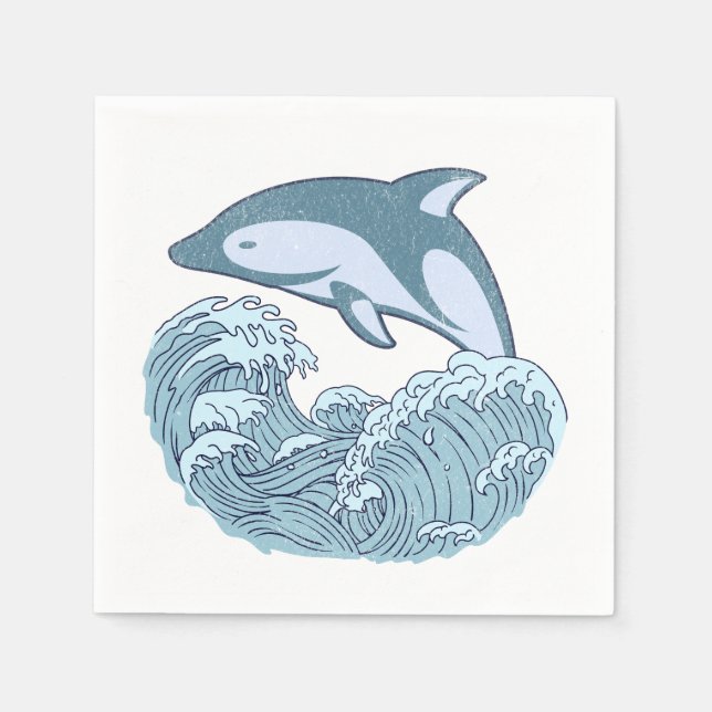 Guardanapo De Papel Golfinho azul-bonito (Frente)