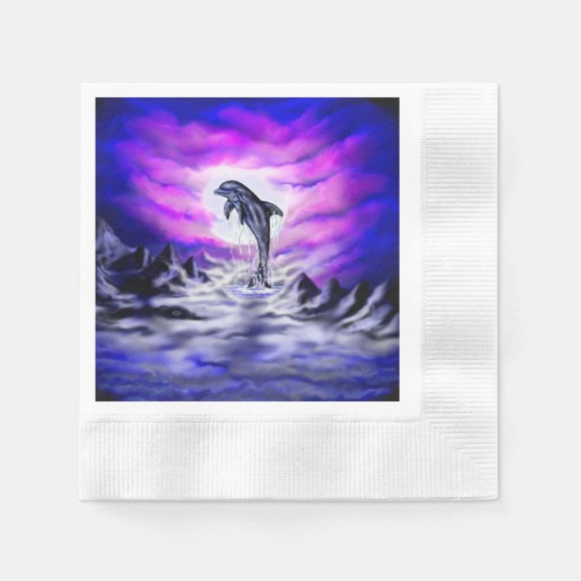 Guardanapo De Papel Golfinho de Lua (Frente)