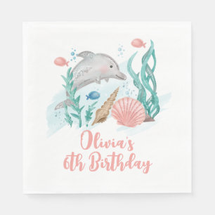 Guardanapo De Papel Golfinho sob o Mar Aniversário
