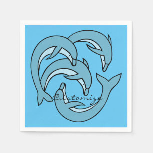 Guardanapo De Papel Golfinhos Azuis circulando Thunder_Cove