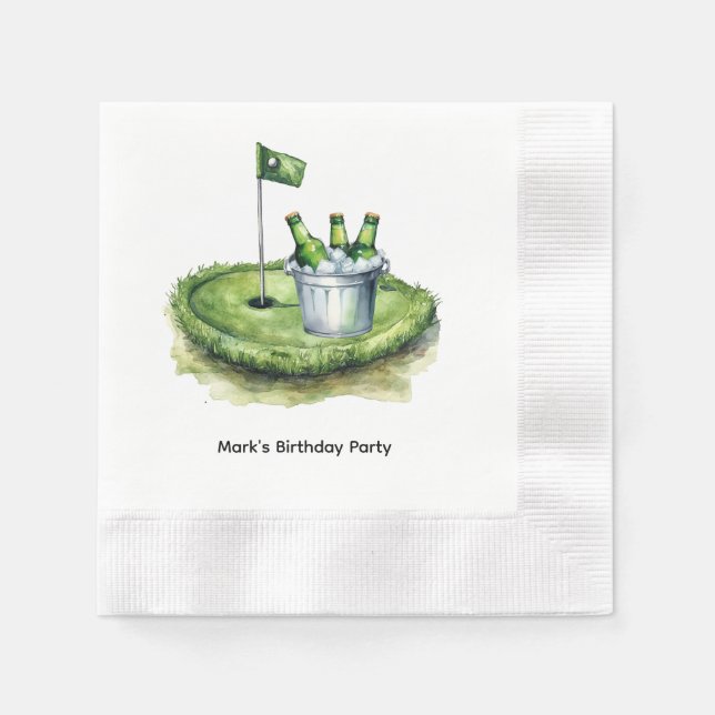 Guardanapo De Papel Golfista Vamos Par Tee para Festa (Frente)