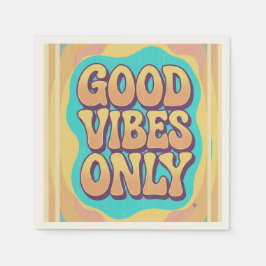 Guardanapo De Papel Good vibes only retro groovy style