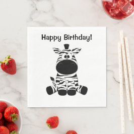 Guardanapo De Papel Goofy Zebra Happy Birthday