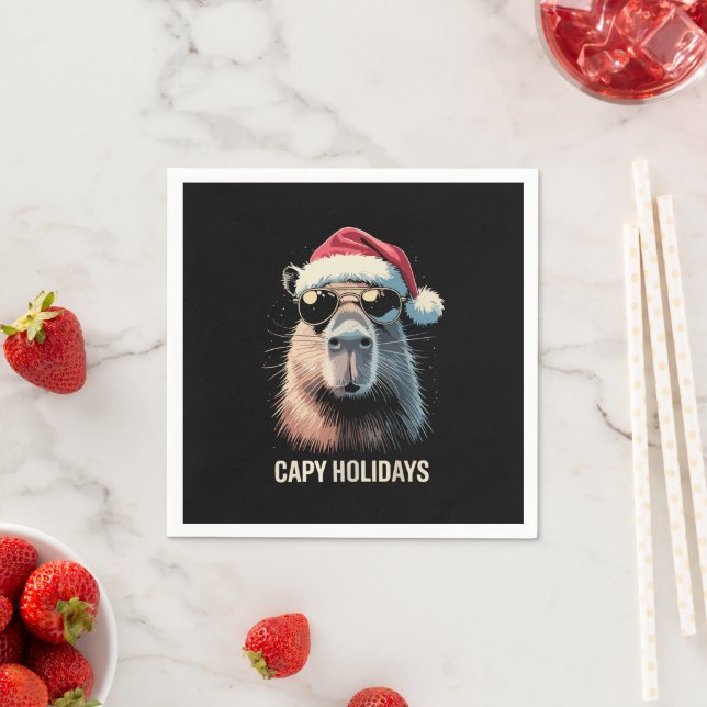 Guardanapo De Papel Gorro de Natal Engraçado Capy Férias de Natal Capi (Insitu)