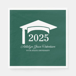 Guardanapo De Papel Gorro de Universidade Green College Turma de 2025