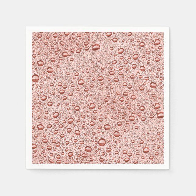 Guardanapo De Papel Gotas de água de pessegueira laranja (Frente)