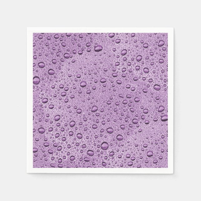 Guardanapo De Papel Gotas de água púrpura (Frente)