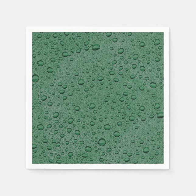 Guardanapo De Papel Gotas de água verde (Frente)